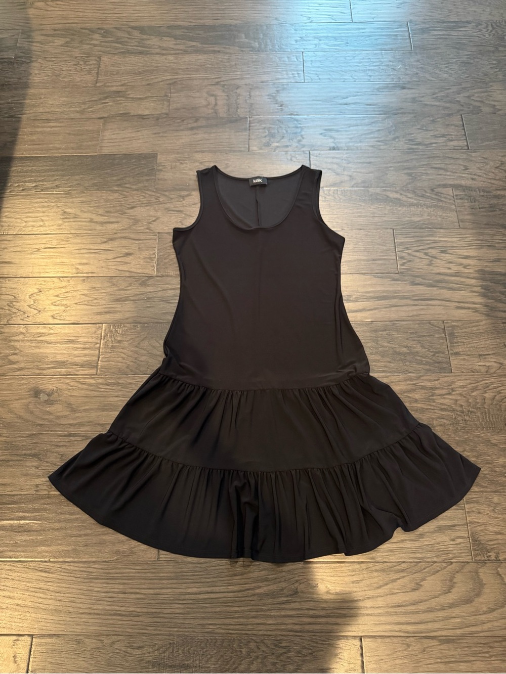 MSK Black Sleeveless Tiered Casual Dress